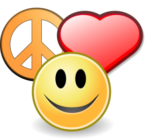 Peace, love and happiness From Wikimedia Commons (in the public domain)